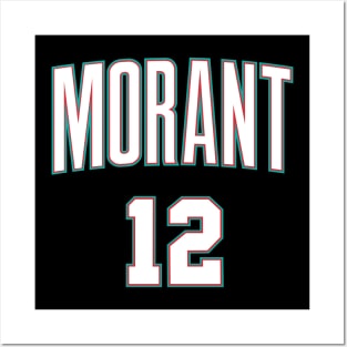 Ja Morant 12 White Posters and Art